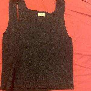 BRANDY JOHN GALT sparkly black crop top